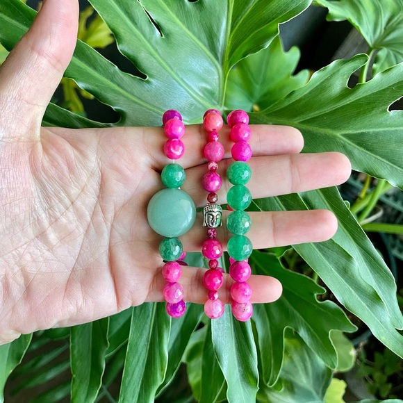 Green Aventurine & Agate Bracelet set - Picture 6 of 6